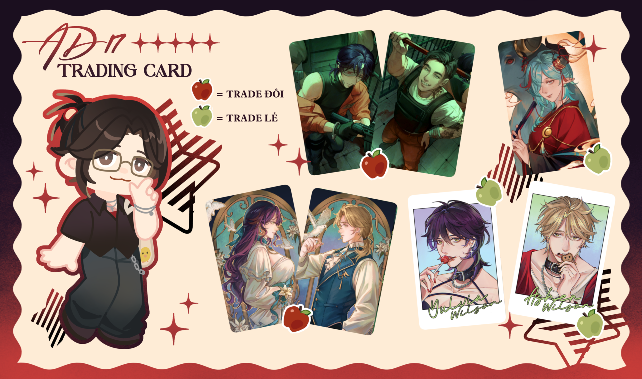 Cynthia - Yulvia - Asher - Jason OC card